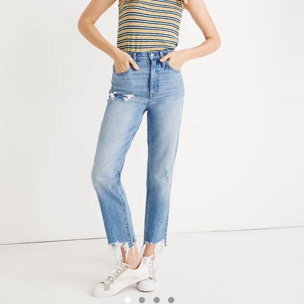 Madewell Classic Straight Jeans in Corrie Wash: Step-Hem Edition - Picture 1 of 4